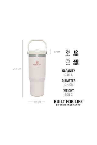 Stanley The Iceflow Flip Straw Pipetli Termos Bardak Gülkurusu  0.89 L