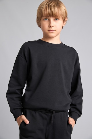 Defacto Oversıze Bisiklet Yaka Siyah Sweatshirt Erkek Çocuk H7135a826aubk81 Siyah-bk81