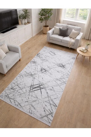 Merinos Vista 76590-095 Özel Kesme Halı Gri Çok Renkli