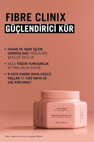Fibre Clinix Yıpranmış Saçlar İçin Güçlendirici Kür 250ml Aşırı İşlem Görmüş Saçlar