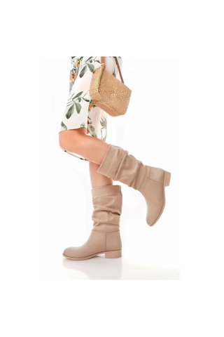 Plod Bej Süet Çizme Bej