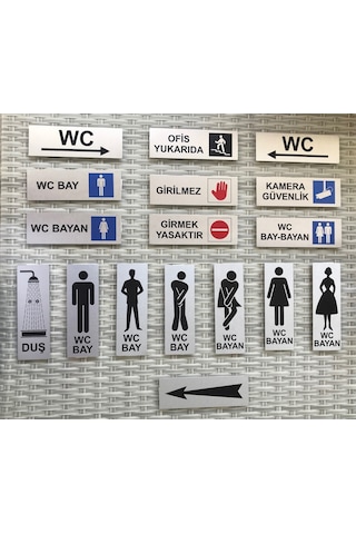 Wc Tuvalet Tabelası Kapı Yönlendirme Levhası 15Cm X 5Cm (374323604)