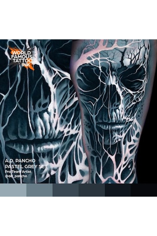 A.d Pancho Pastel Greys 6'lı Set - World Famous Ink Dövme Boyası - 1oz/30ml