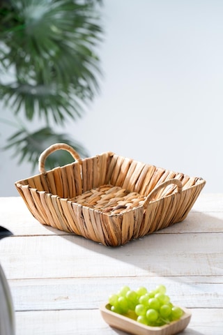 Wicker Hasır Ekmek Sepeti - 26 Cm Kahverengi
