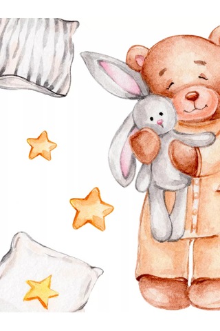 Artenuevo Duvar İç Mekan Çocuk Ayı Etiketleri 152778260 Mavi