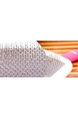 Pet Tarak Kedi Fırçası Saç İlk Köpek Saç Fırçası Pet Kendinden Temizleme İğne Tarak Pembe