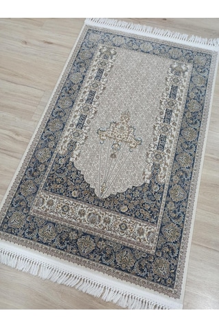 100 Tarak İpeksi Seccade Krem Dark Blue Krem Mavi