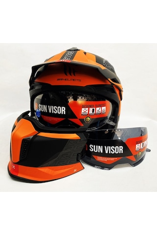 Şefaf ve Siyah Cam + Mt Streetfighter Sv Totem B4 Modüler Motosiklet Kaskı