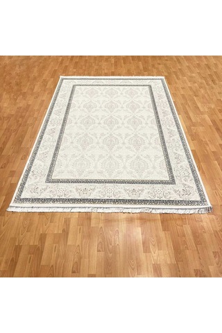 Simetri Desenli Modern 200 X 300 Bambu Yün Halı Bej