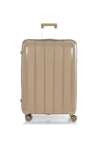 Mçs 3lü Set Kırılmaz Silikon Seyahat Valizi Bavulu V305 Şampanya Vizon