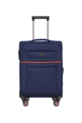 Fossil Unisex Kumaş Kabin Boy Ultra Hafif Şifreli Körüklü Kendi Etrafında Dönebilen Valiz 012-03 Lacivert