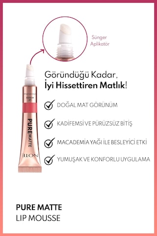 Pure Matte Lip Mousse 50 Cherry Wine Kadifemsi Mat Likit Ruj - Kırmızı