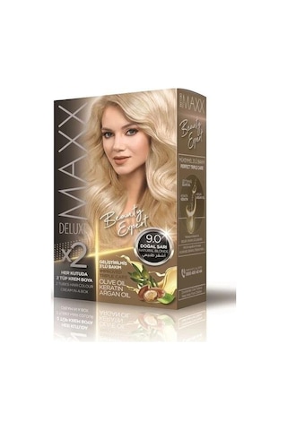 Maxx Deluxe Saç Boyası Set Doğal Sarı 9/0