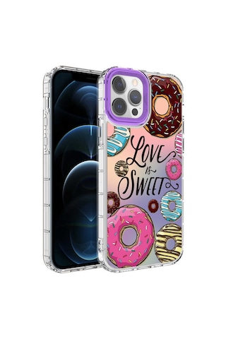 Apple Uyumlu iPhone 13 Pro Max Kamera Korumalı Renkli Desenli Sert Silikon Zore Korn Kapak