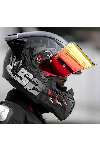 Ls2 Rapıd 2 Race Clawn Kapalı Motosiklet Kaskı Kırmızı Camlı Siyah