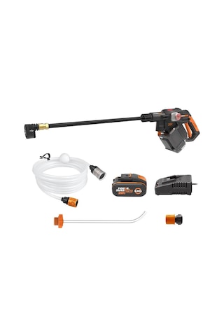 Worx WG633E 20V 4.0Ah Li-ion 56 Bar Kömürsüz Basınçlı Yıkama Tabancası + 2 Parça Yıkama Seti