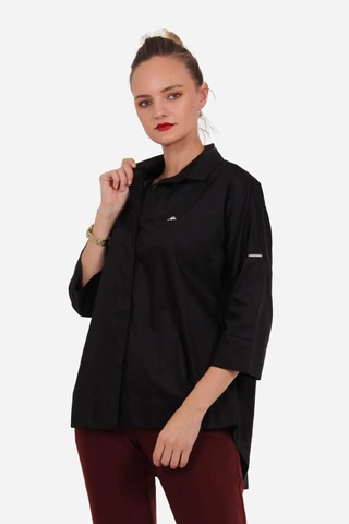 Kadın A Kesim Rahat Gömlek Frn1100 Siyah