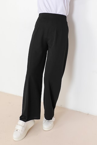 Bestenur Palazzo Scuba Kadın Pantolon 866 - Siyah