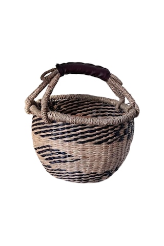 Homyl El Dokuması Piknik Sepeti Açık Seyahat Pazarı Için Siyah