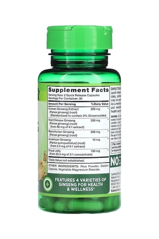 Nature's Truth, Süper Ginseng Kompleksi + Arı Sütü, 60 Hızlı Salımlı Kapsül