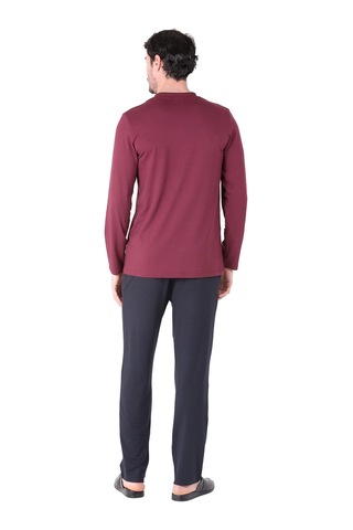 Epilons Zenvial D's Damat 221001 Uzun Kol Pijama Takımı Zenviall2 Bordo