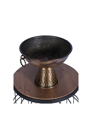 Yapay Çiçek Sitesi Metal Dekoratif Ayaklı Sunumluk Çiçeklik Küpeli Bronz 19 Cm Bronz