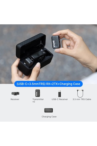 Boya Boyamic 2-02 Profesyonel Çift Mikrofonlu Mfi Sertfikalı Dahili Hafızalı Kablosuz Mikrofon