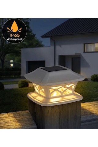 2'li Set Güneş Enerjili Set Üstü Dekoratif Bahçe Aydınlatma Sarı-beyaz Ledli Solar Lamba - Solar Balkon Lambası &