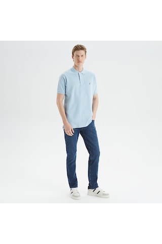 Nautica Nautıca Erkek Mavi Classıc Fıt Kısa Kollu Polo K35000T 4Fs Mavi