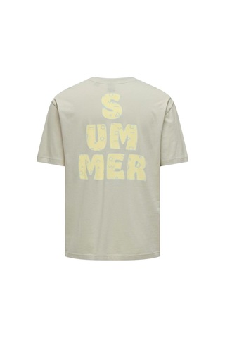 Only Erkek T-shirt 22029519 Onsmervyn Lıfe Rlx Summer Sarı