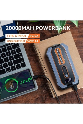 Akü Takviye Cihazı Usb Powerbank 12800 Mah 1200 Amper Fener Flaşör