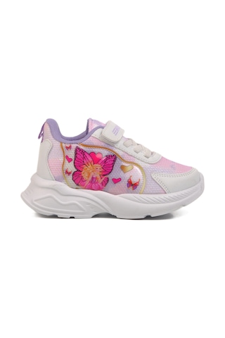 Beyaz Lila Fileli Cırtlı Unisex Çocuk Spor Ayakkabı Ruffon P Beyaz-Lila