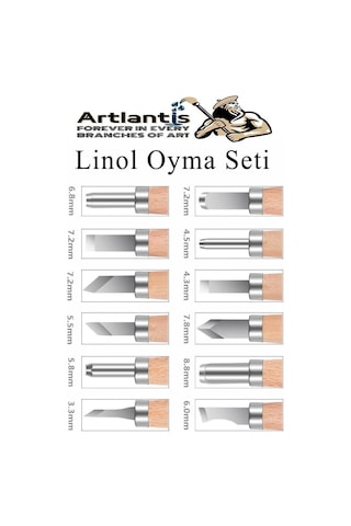 Linol Oyma Seti 13 Parça 1 Paket Linol Oyma Kesme Bıçak Seti Bıçaklı Linolyum Baskı Ahşap Saplı