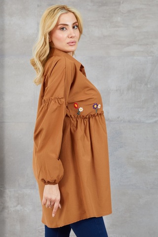 Dparis Çiçek Nakışlı Gömlek