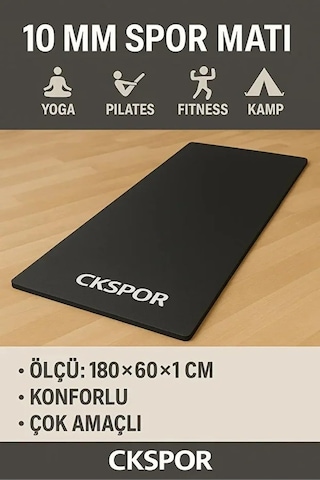 Tr 10 Mm Pilates Yoga Minderi, Spor Pilates Egzersiz Matı, Siyah Diğer