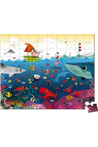 Janod 100 Parça Çantalı Puzzle - Sualtı Dünyası