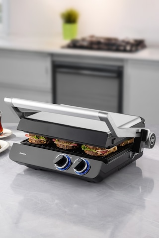 Homend Grilliant 1342h 3 In 1 Inox Gövde Çift Taraflı Xl Döküm Plaka Tost Ve Izgara Makinesi