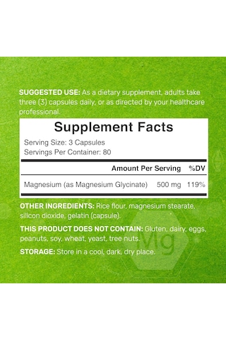 Deal Supplement Max Strength Magnesium Magnezyum Glycinate 500mg