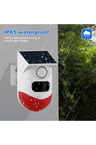 Suofeng Güneş Enerjili Entegre Li-poly Pil İle 110 Açıda 9-12m Mesafede Algılayan 120db Sesli Işık Alarm Sensörü Kablosuz Kumanda Yok