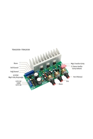 Tda2050 + Tda2030 18W + 18W / 32W 2.1-Kanallı Subwoofer Ses Güç