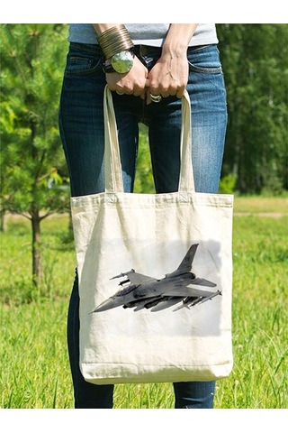 Anahtarlık Sepeti Bez Çanta - F-16 Uçak