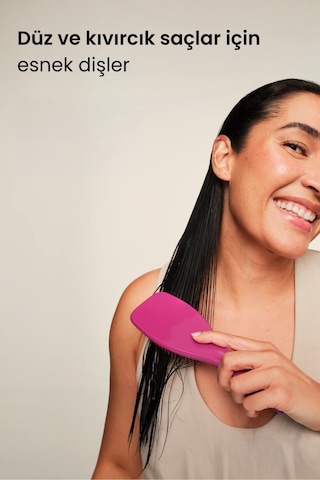 The Ultimate Detangler Electric Raspberry Eletriklenme Önleyici Koyu Pembe Saç Fırçası-tarak 10201-064-1