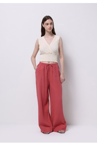 Colin's Colins Regular Fit Yüksel Bel Geniş Paça Kadın Pembe Pantolon Cl1074661 Q1.v1 Prs Pembe