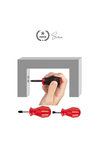 Profesyonel 2'li Avuç İçi Tornavida Seti Düz Yıldız Cep Boy Taşınabilir Vidalama Ev İş Yeri