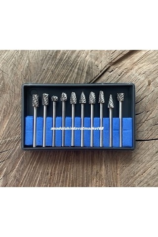 Carpide Karbon Çelik Ahşap Metal Oyma Seti Freze Seti Gravür Ucu 10pcs 3mm