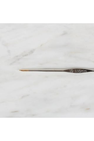 Abarta Yabalı Altın Uçlu Metal Saplı Dantel Tığ Numara Seçenekleri No 10 - 1,1 Mm
