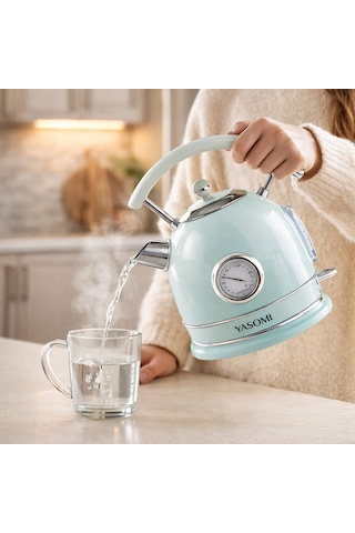Yasomi YK-823NTSL 2200 W 360 Döner Taban Kablosuz Kullanım Retro Su Isıtıcı