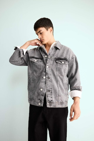 Defacto Oversize Geniş Kalıp Düğmeli Denim Ceket F4736ax25aunm18 Gri