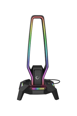 Rampage Rm-h27 Igrıs Kulaklık İçin Stand Rgb Işıklı 3 Usb 1 Type-c Siy