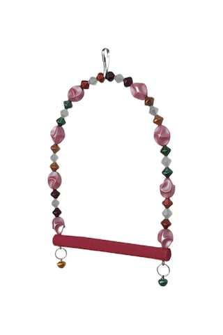 Markapet Boncuklu Ve Tünekli Kuş Salıncağı 10 Cm-14 Cm Bordo